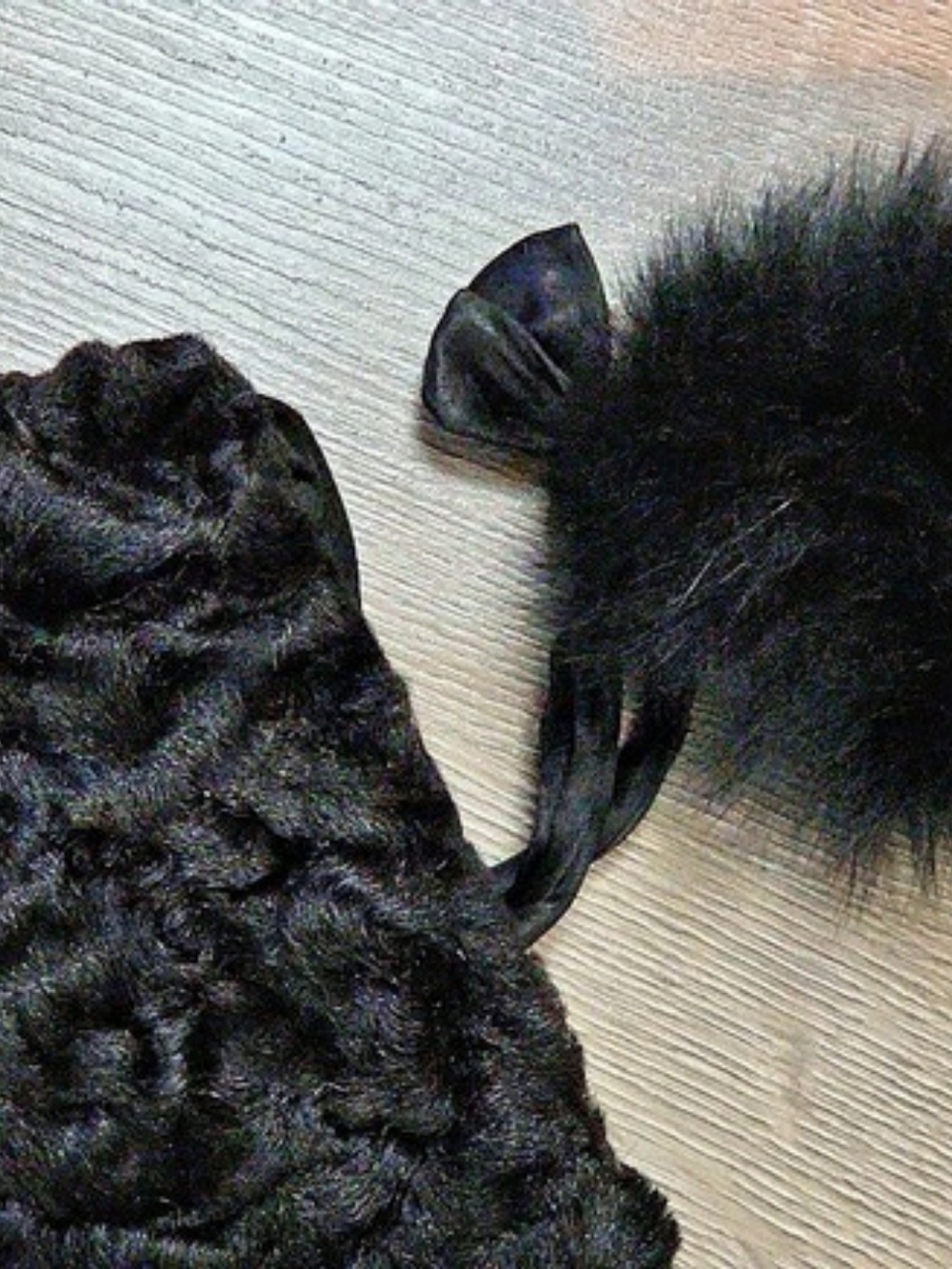 Vintage Upcycled Persian Fur Crossbody Bag Black